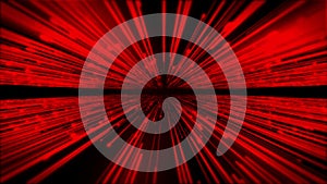 Animation red and black speed lines in space.