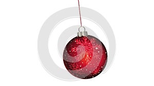 Animation with red christmas ball