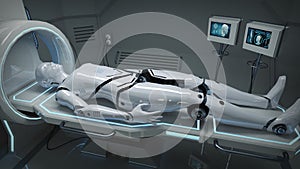 Animation of a robot in a medical facility