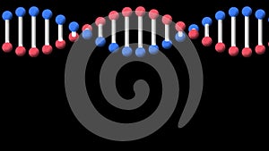 Animation of rotating dna strand on black background