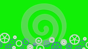 Animation of rotating gears wheels  4K  | Green background for chroma key use