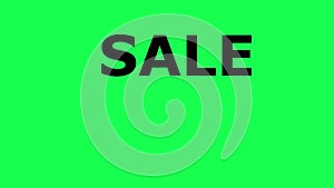 Animation SALE Up to 90 percent OFF slogan for online e-commerce business, motion effect video footage on green screen