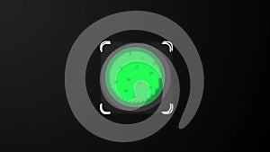 Animation of scanning and analysis biometric data from fingerprint. Animation of seamless loop.