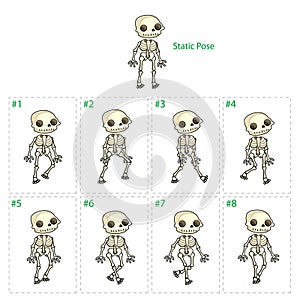 Animation of skeleton walking photo