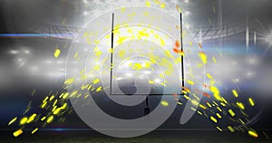 Animation of sparks over american football stadium