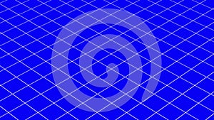 Animation of static white line diamond grid on strong blue background