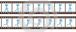 Animation symbol people walk run in cel frames