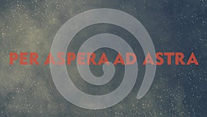 animation of the text per aspera ad astra. 2d