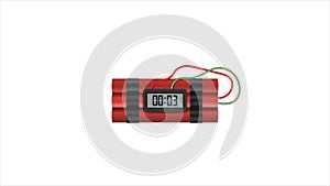 Animation of time bomb blast. Dynamite with a timer. Big bang. HD Videos with Alfa