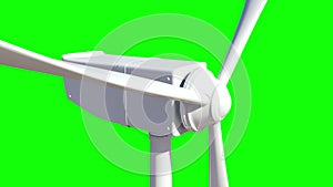 Animation of wind turbine on green backgorund