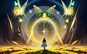 Anime backround fantasy illustration game enviornment fairyland landscape illustration for childrens books,