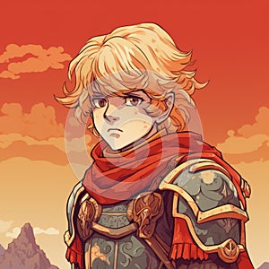 Anime Character With Short Hair In Dan Mumford Style