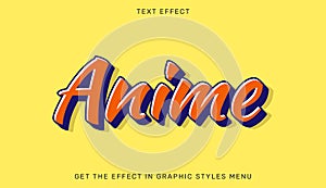 Anime editable text effect in retro style