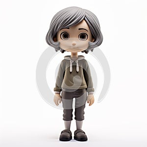 Anime Figurine With Brown Hair And Grey Eyes
