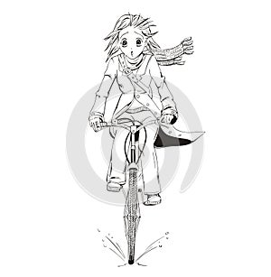 Anime girl bicyclist photo