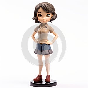 Anime Girl Figurine: Detailed Portraiture In Fernando Amorsolo And Naoki Urasawa Style photo
