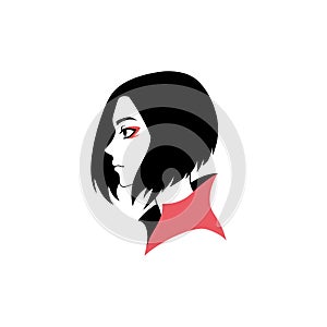Anime girl graphic vector illustration isolated