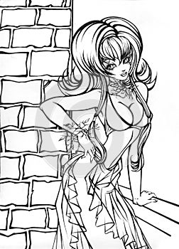 Anime girl illustration