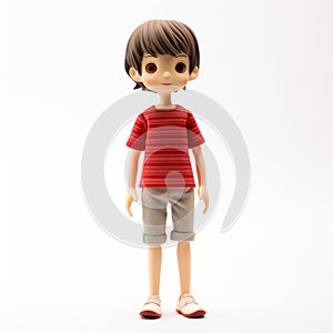 Anime-inspired Figurine Boy With Red Shirt And Sandals