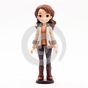 Anime-inspired Figurine With Detailed Brown Hair - 32k Uhd