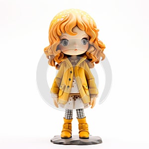 Anime-inspired Tanichan Doll In Orange Jacket - Collectible Figurine
