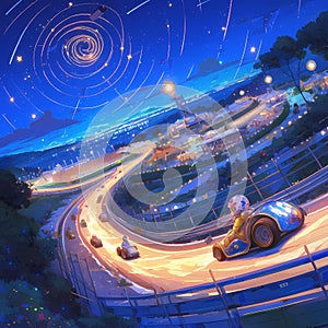 Anime Racing Adventure Under the Stars