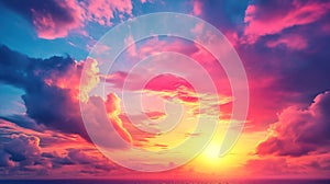 Beautiful sky and clouds autumn sunset background