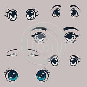 Anime style eyes collection