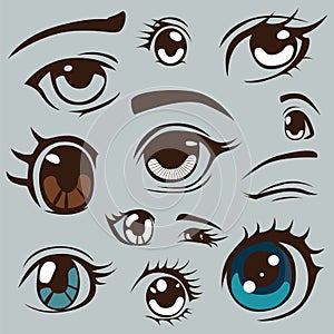 Anime style eyes set