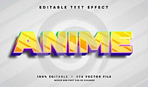 anime vector text effect with modern style