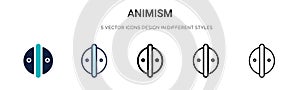 Animism icon in filled, thin line, outline and stroke style. Vector illustration of two colored and black animism vector icons