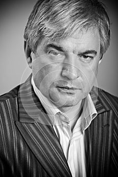 Animposing respectable grey-haired man