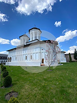 Aninoasa Monastery. Orthodox Christian church in Arges Romania. Religious site