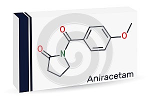 Aniracetam molecule. It is nootropic drug used to ameliorate memory, attention disturbances. Skeletal chemical formula. Paper