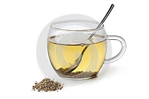 Anise tea in a glass