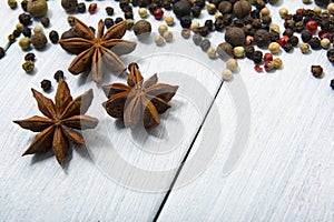 Aniseeds and peppers