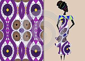 Ankara clothing woman, African Print fabric, Ethnic handmade ornament for your design, Ethnic and tribal motifs geometric elements