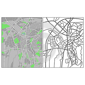 Layered editable vector streetmap of Ankara,Turkey photo