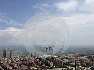 Ankara province, Ã‡ankaya district settlement high viewpoint, view from the top.