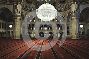 Kocatepe Mosque`s inside in Ankara. Editorial shot in Ankara