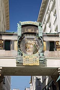 Anker clock Ankeruhr, 1911 in Hoher Markt - famous astronomica