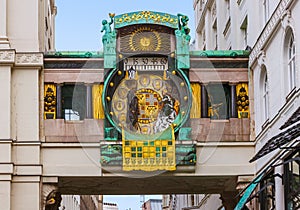 Ankeruhr Clock in Hoher Markt - Vienna Austria
