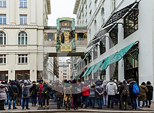 Ankeruhr Clock in Hoher Markt - Vienna Austria