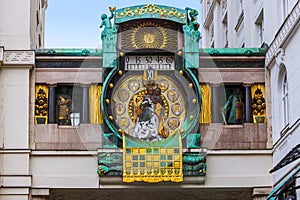 Ankeruhr Clock in Hoher Markt - Vienna Austria photo