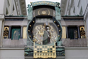 Ankeruhr Clock in Vienna, Austria