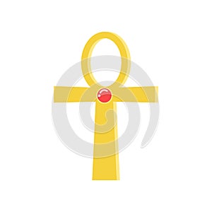 Ankh cross, religious sign of the ancient Egyptian cross, symbol of life, traditional Egyptian culture vector