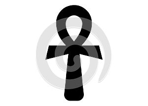 The ankh egyptian cross. Vector illustration. Antique black ankh egyptian religious symbol. The ancient Egyptians used the Ankh