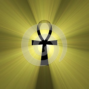 Ankh Egyptian symbol of life light flare