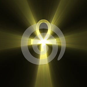 Ankh Egyptian symbol of life light flare