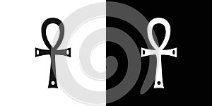 Ankh icon Flat vector set outline